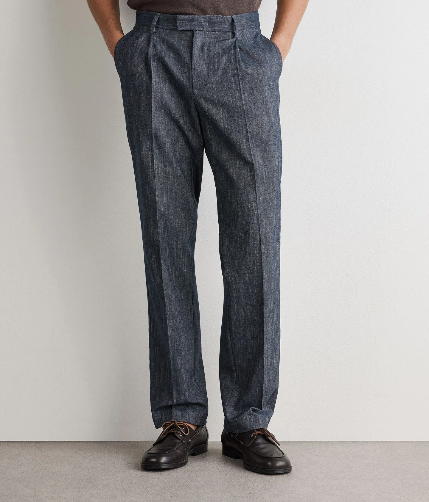 Denim Look Pants in Flamed Cotton