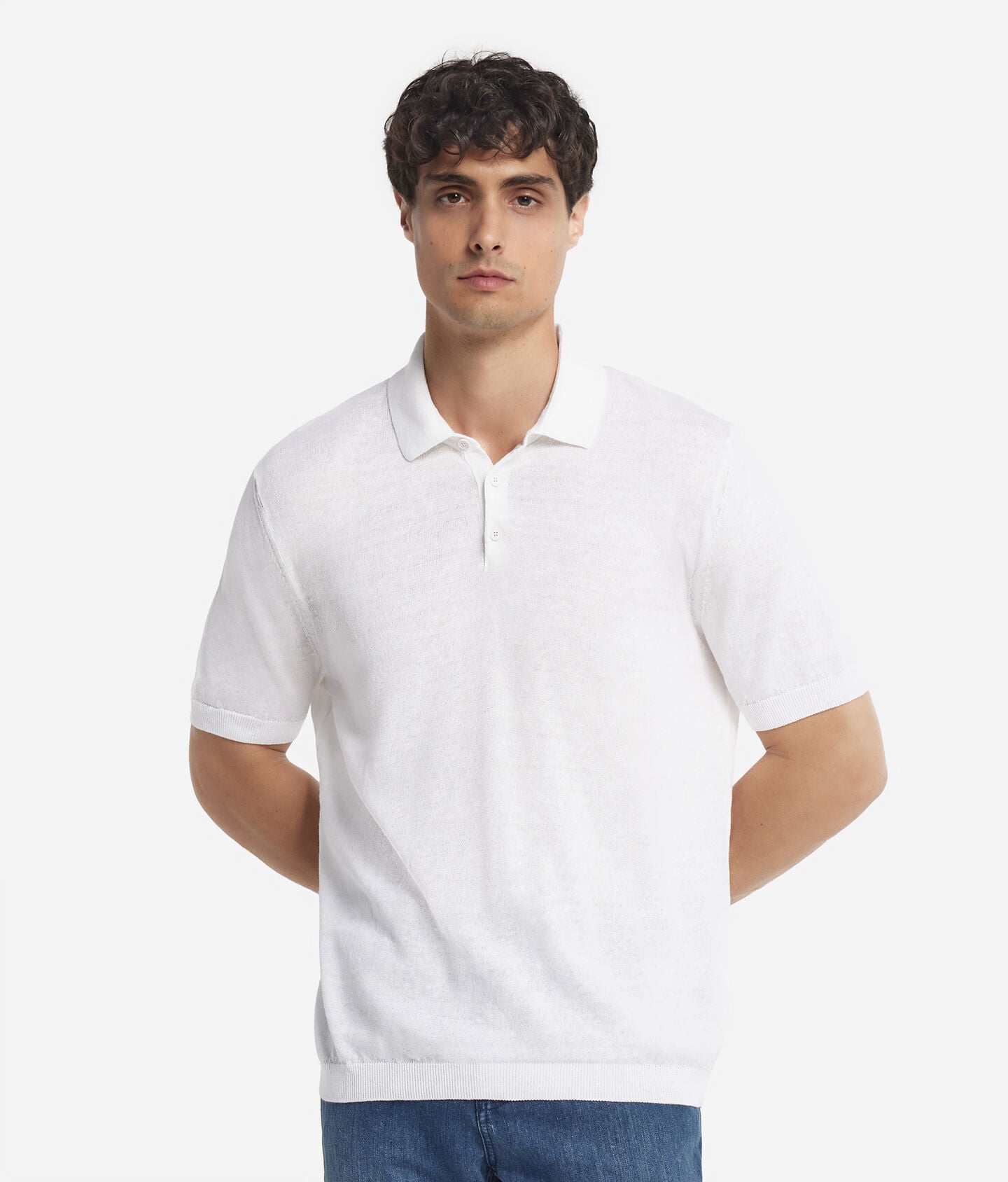 Linen and Cotton Polo Shirt